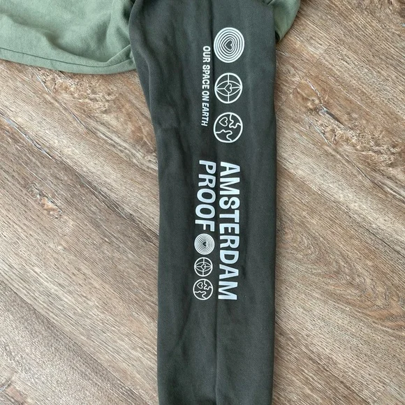 Scotch and soda Amsterdam hoodie Unisex M green 1/4 zip organic cotton - Picture 10 of 14